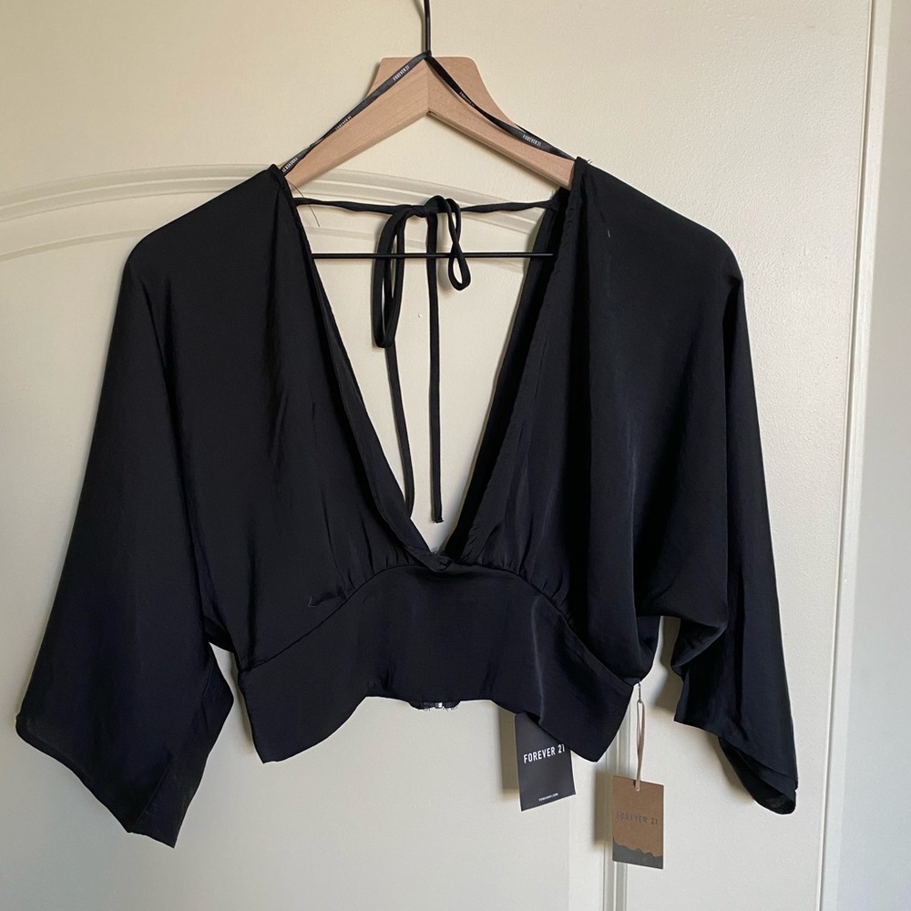 NEW Back Woven Deep-V Top